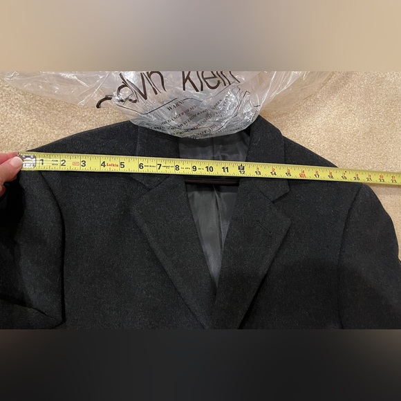 CALVIN KLEIN Men's Cashmere Wool Blend Overcoat 42 R *MINT* Charcoal Gray Coat - Picture 16 of 16